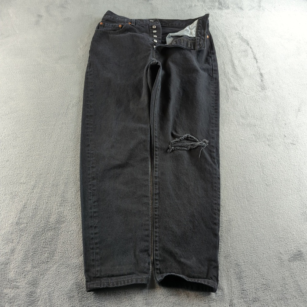 Levis 501 '81 Jeans 32x31 Black Faded‎ Distressed Straight Grunge Punk Skate
